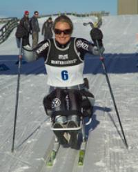 A sit ski used for adaptive cross country skiing