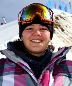 Rose Battersby on Slopestyle Podium at The North Face Freeski Open