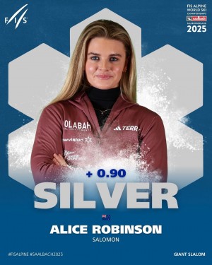 Historic Silver Medal for Alice Robinson, New Zealand’s First Alpine World Championships Medal